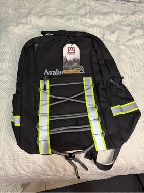 Avalanche Black Backpack with Neon Yellow Reflective Stripes